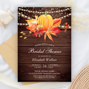 Invitation Fête de mariage champêtre aux feuilles d'automne e