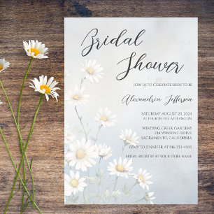 Invitation Fête de mariage champêtre avec des marguerites 