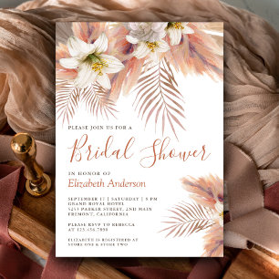 Invitation Fête de mariage champêtre Lily blanche Floral Pamp
