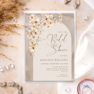 Invitation Fête de mariage champêtre moderne avec fleurs sauv