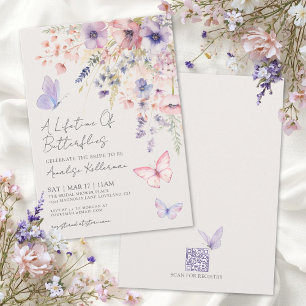 Invitation Fête de mariage champêtre papillon