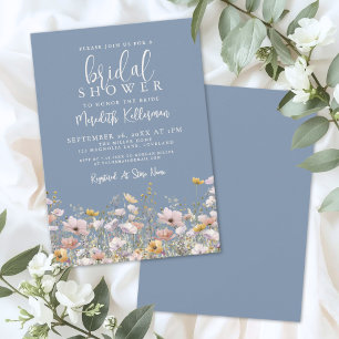 Invitation Fête de mariage champêtre Pervenche