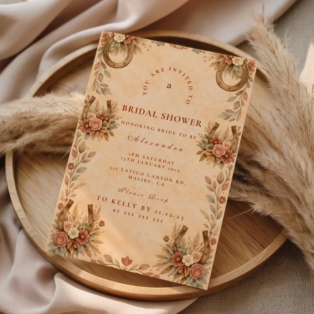 Invitation Fête de mariage champêtre western floral (Créateur téléchargé)