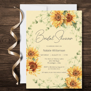 Invitation Fête de mariage Champêtres Tournesols et Vignes
