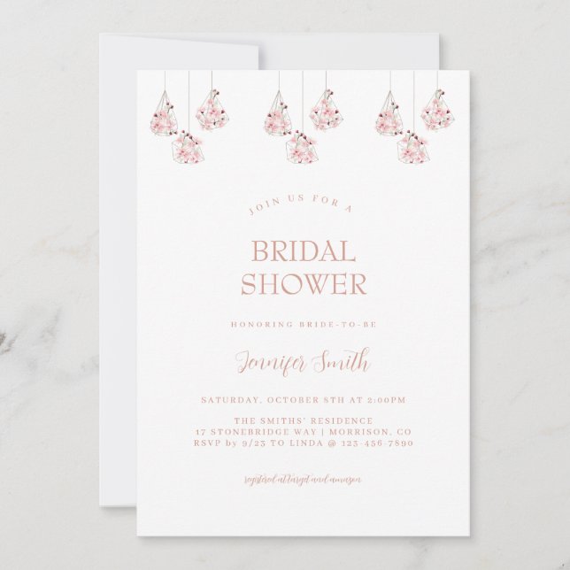 Invitation Fête de mariage chic romantique florale (Devant)