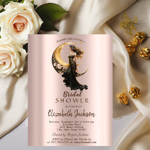 Invitation Fête de mariage Ciel de Lune Rose Gold