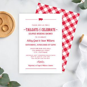 Invitation Fête de mariage couple "Tailgate and Celebrate Red