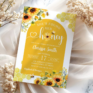 Invitation Fête de mariage de l'abeille tournesol Elle a trou