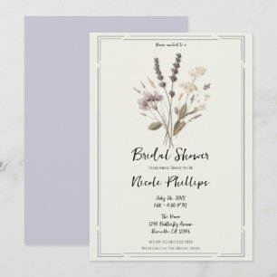 Invitation Fête de mariage délicate aux fleurs de lavande