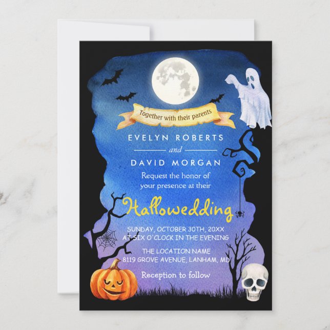 Invitation Fête de mariage d'Halloween Spooktacular (Devant)