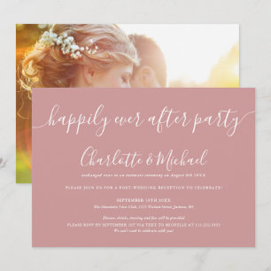 Invitation Fête de mariage Dusty Rose pour toujours Photo