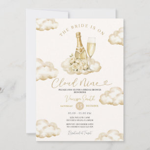 Invitation Fête de mariage élégante Champagne Cloud 9