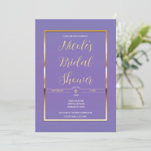 Invitation Fête de mariage élégante et moderne Purple & Gold