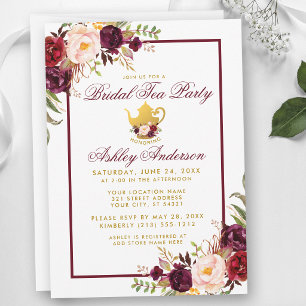Invitation Fête de mariage en Bourgogne avec thé et invitatio