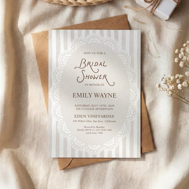Invitation Fête de mariage en dentelle vintage (Créateur téléchargé)