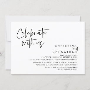 Invitation Fête de mariage en fuite, Célébrez avec nous Invit