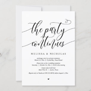 Invitation Fête de Mariage en Intime, La Fête Continue
