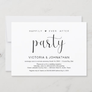 Invitation Fête de mariage en toute intimité et simplicité, M