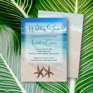 Invitation Fête de mariage et de fiançailles Étoiles de mer