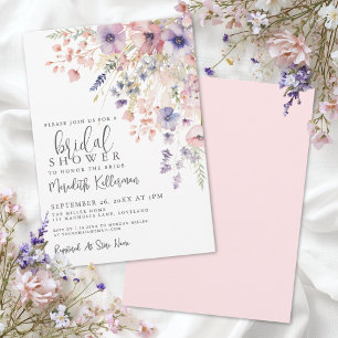 Invitation Fête de mariage floral avec des fleurs sauvages