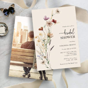 Invitation Fête de mariage Floral avec photo