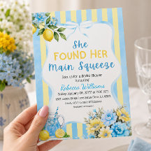Fête de mariage Floral Bleu Rayure Main Squeeze