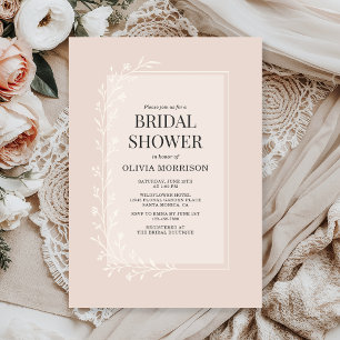 Invitation Fête de mariage floral botanique rose pâle