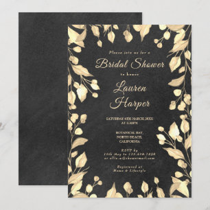 Invitation Fête de mariage floral crème tableau noir