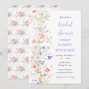 Invitation Fête de mariage Floral et Oiseaux de Printemps