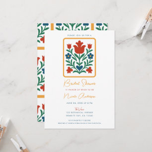 Invitation Fête de mariage floral Heart & Petal Folk Art