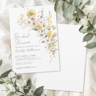 Invitation Fête de mariage floral jaune de fleurs sauvages