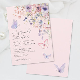 Invitation Fête de mariage floral papillon