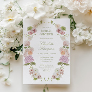 Invitation Fête de mariage floral rose et vert