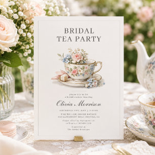Invitation Fête de mariage floral Tea Party