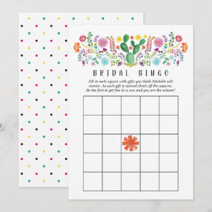 Invitation Fête de mariage florale aquarelle colorée Bingo