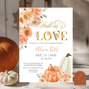 Invitation Fête de Mariage Florale d'Automne Tombez amoureux
