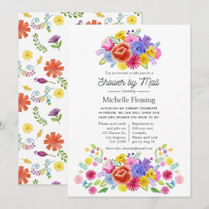 Invitation Fête de mariage Florale Mexicaine par courrier