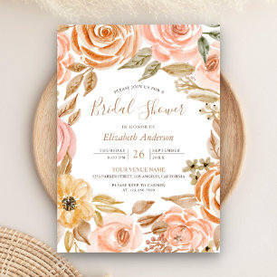 Invitation Fête de mariage Florale Rustique Automnale Terreus