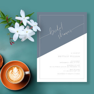 Invitation Fête de mariage géométrique gris ardoise et argent