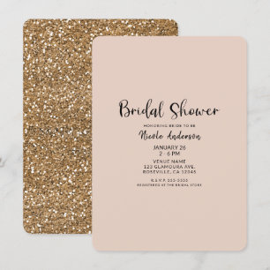 Invitation Fête de mariage Glitter Glam Or Moderne