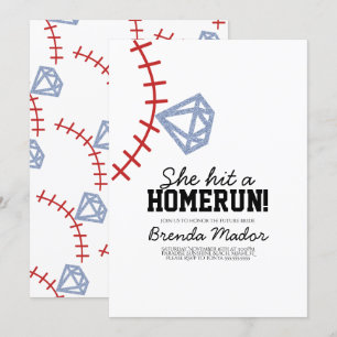 Invitation Fête de mariage glitter homerun baseball Sports