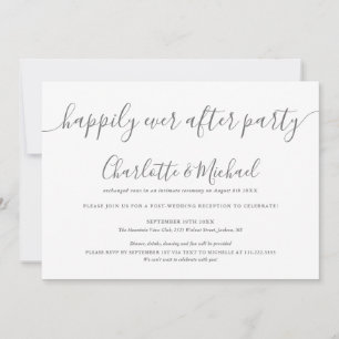 Invitation Fête de mariage gris et blanc pour toujours