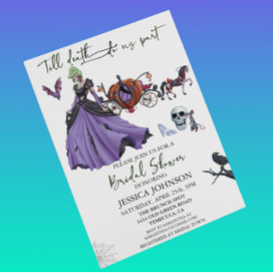 Invitation Fête de mariage Halloween Zombie Mariée Princesse 