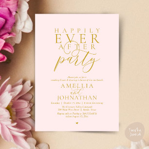 Invitation Fête de Mariage "Heureux à Tout Jamais" Dîner de F