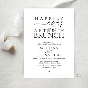 Invitation Fête de Mariage "Heureux à Tout Jamais" Dîner de F