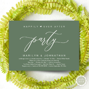 Invitation Fête de Mariage "Heureux à Tout Jamais" Dîner de F