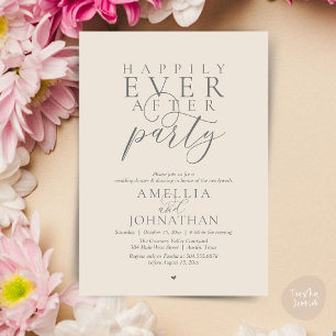 Invitation Fête de Mariage "Heureux à Tout Jamais" Dîner de M