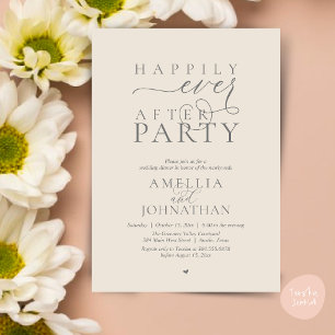 Invitation Fête de Mariage "Heureux à Tout Jamais" Dîner de M