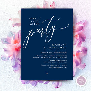 Invitation Fête de Mariage "Heureux à Tout Jamais" Dîner de M