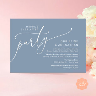 Invitation Fête de Mariage Heureux à Tout Jamais, Dîner de Ma